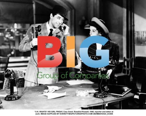 Cary Grant and Rosalind Russell in HIS GIRL FRIDAY