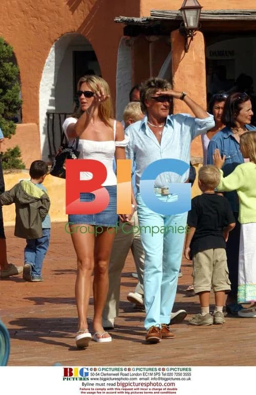 Rod Stewart with Penny Lancaster in Sardinia