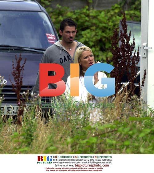 Zoe Lucker and Cristian Solimeno on Footballers Wives Set