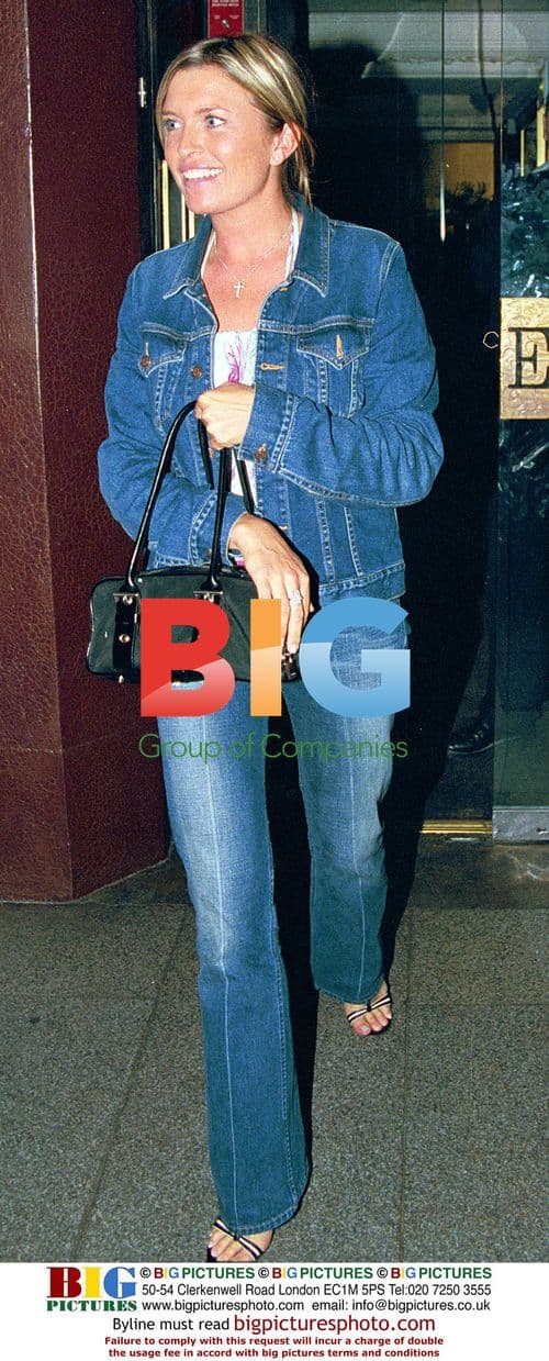 Tina Hobley leaving the Embassy Club