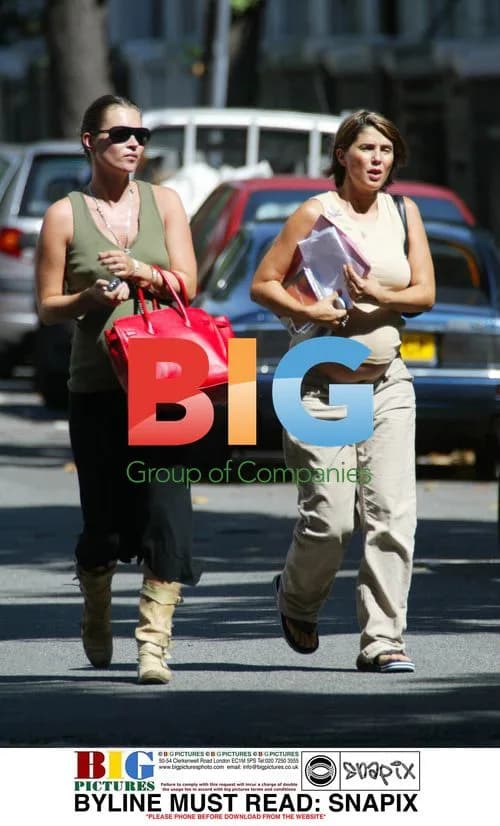 Pregnant friends Kate Moss and Sadie Frost walk