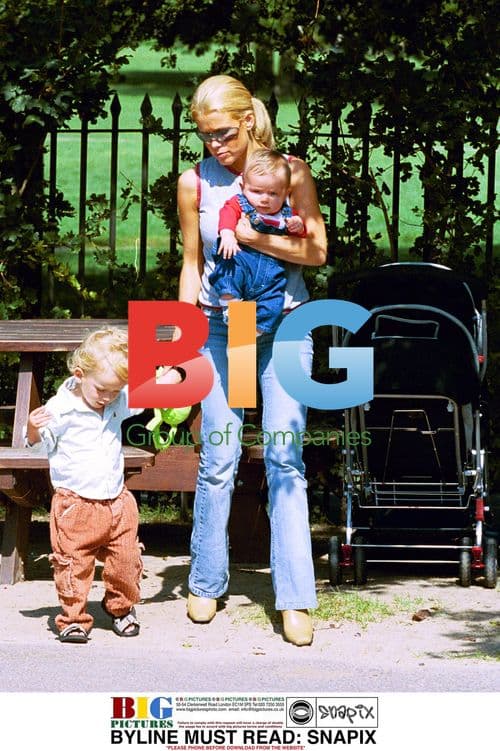 Melinda Messenger with Sons in Park