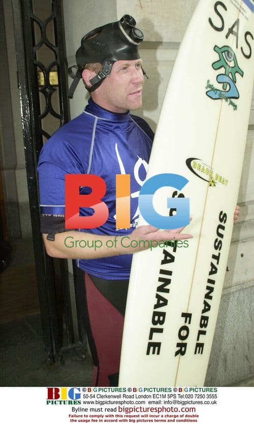 Surfer Richard Hardy Protests Against Water Pollution