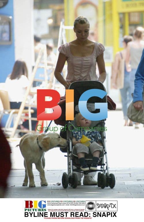 Actress Samantha Janus and family on London walk