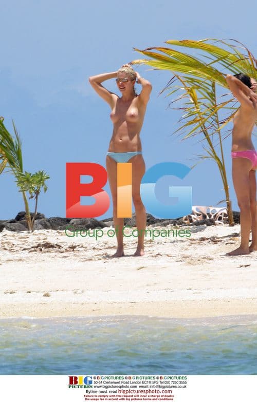 Jemma Kidd and friends on Mauritius beach