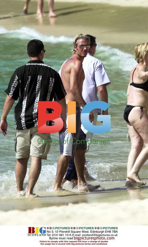 David Beckham with son Brooklyn in Caribbean