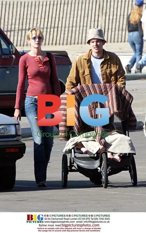 Uma Thurman and Ethan Hawke out with kids