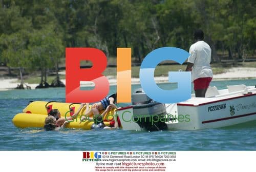 Ewan McGregor and Family Enjoying Banana Boat Ride