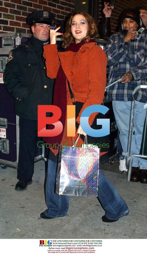 Drew Barrymore arrives at Letterman taping
