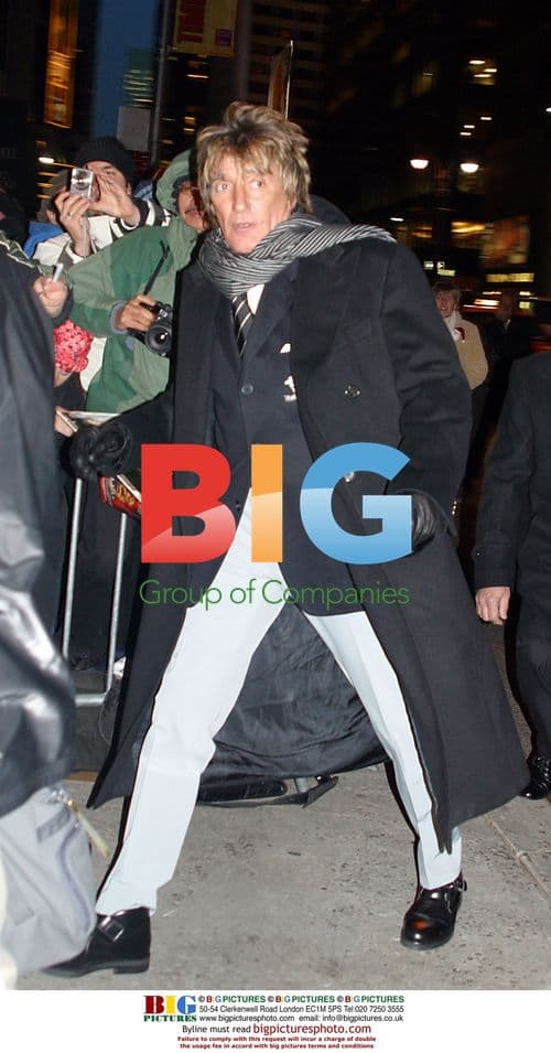 Rod Stewart arrives at 'Late Night With David Letterman'