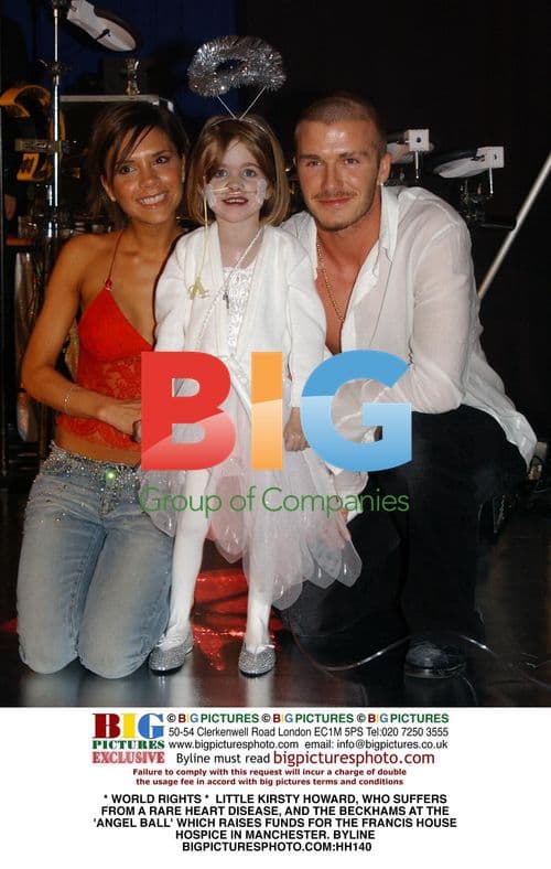 Kirsty Howard and the Beckhams at Angel Ball