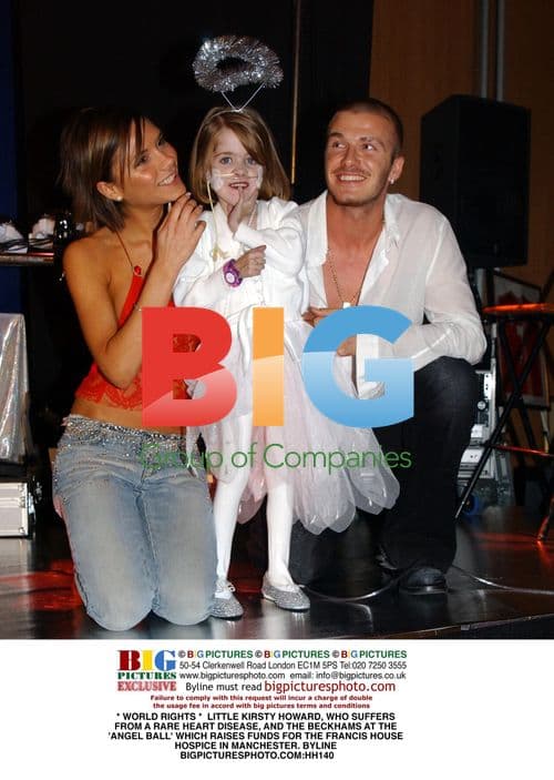 Kirsty Howard and the Beckhams at the Angel Ball