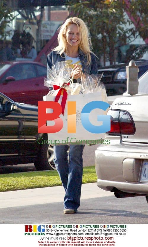 Pamela Anderson Christmas Shopping in Santa Monica