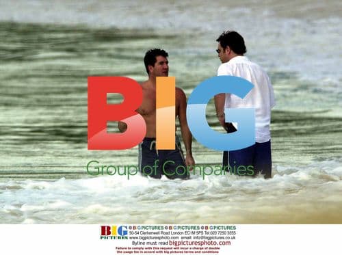 Simon Cowell on the Beach in Barbados