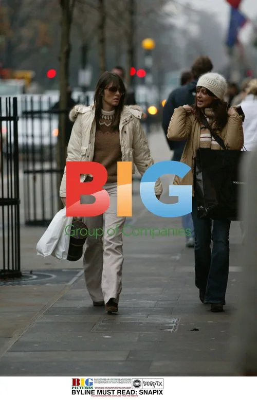 Liz Hurley Returns Home From Shopping Trip
