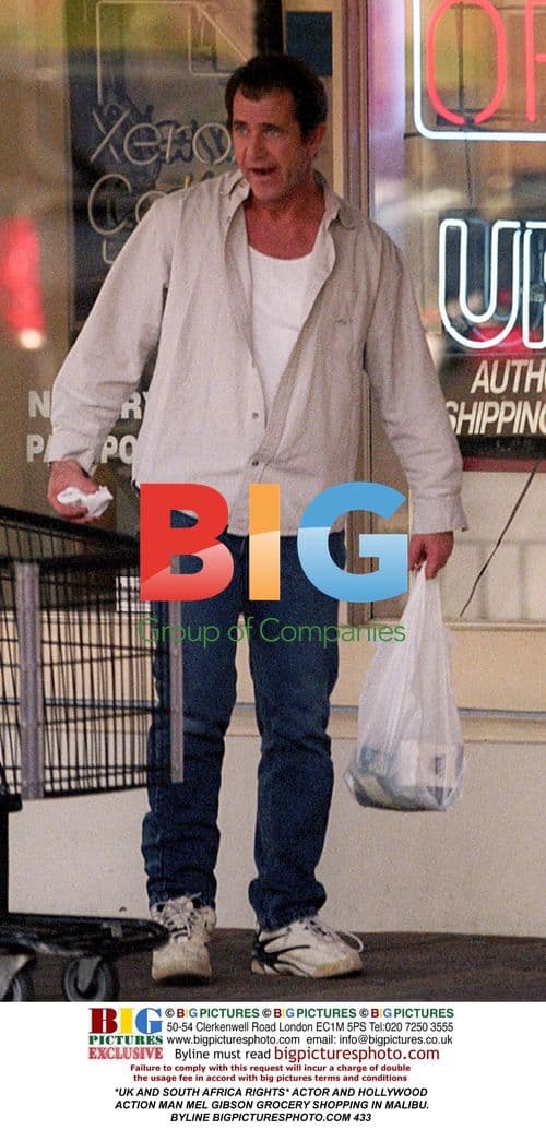 Mel Gibson Grocery Shopping in Malibu