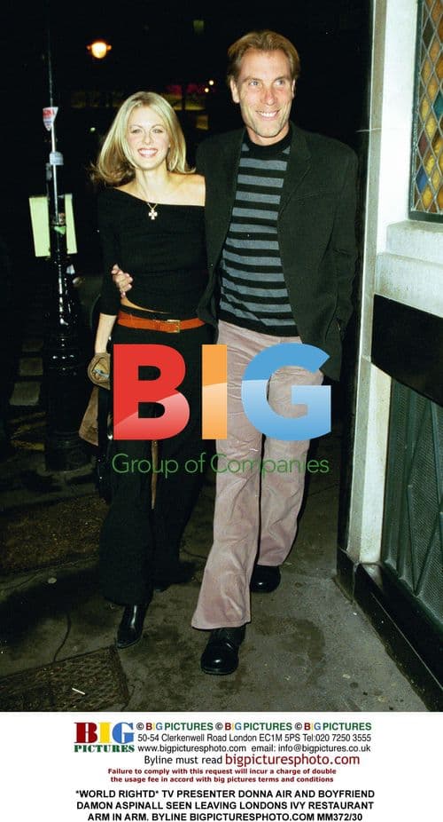 Donna Air and Damon Aspinall Leaving London Ivy Restaurant