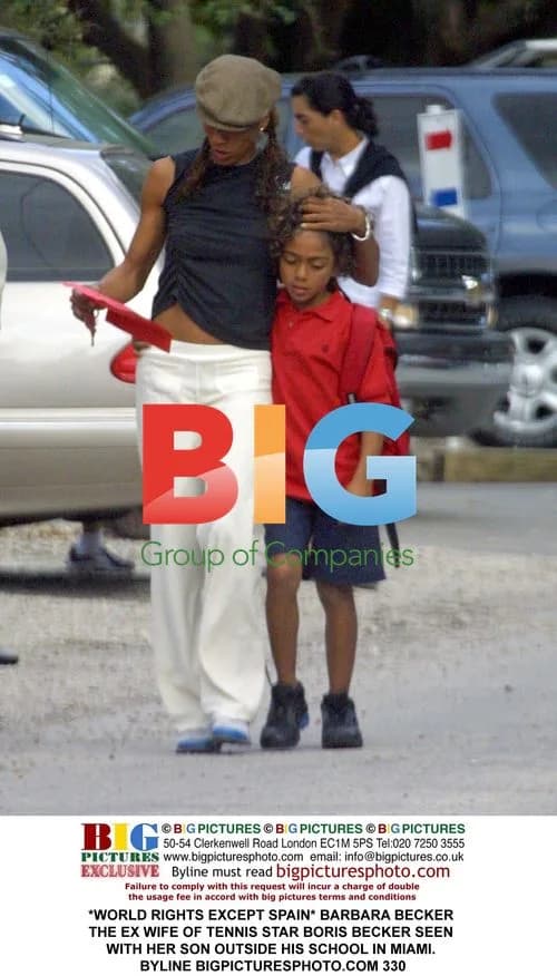 Barbara Becker seen with son outside school in Miami