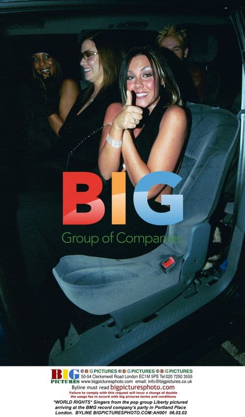 Singers from pop group Liberty at BMG party