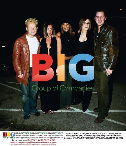 Singers from pop group Liberty at BMG party