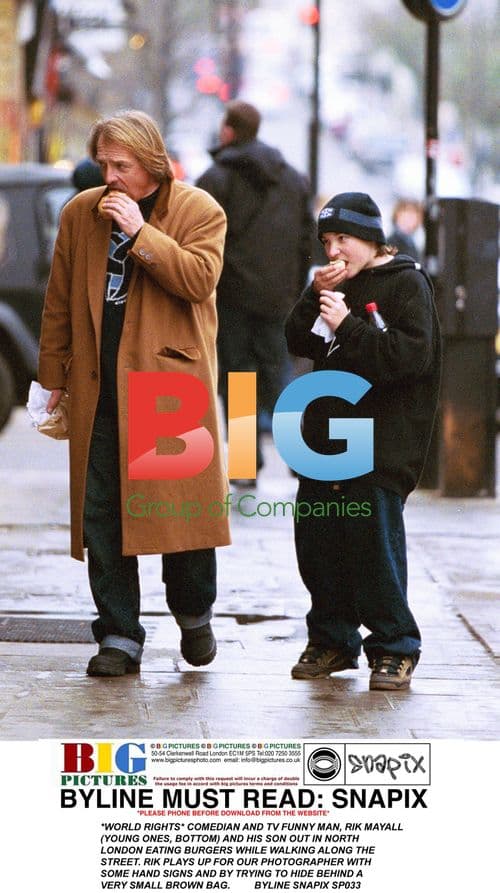 Rik Mayall out with son in North London