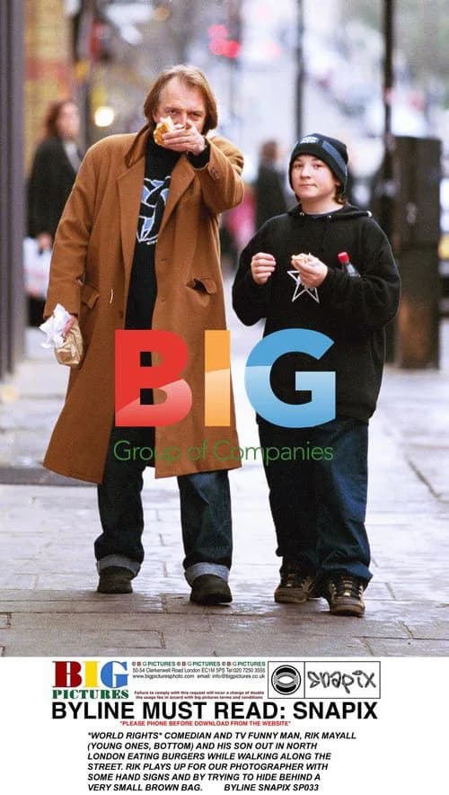 Rik Mayall and Son Out for Burgers