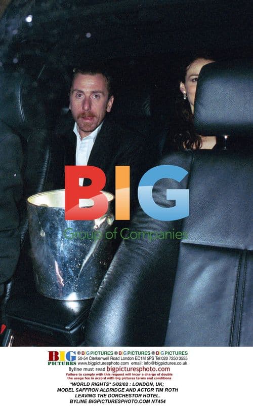 Saffron Aldridge and Tim Roth leaving Dorchester Hotel