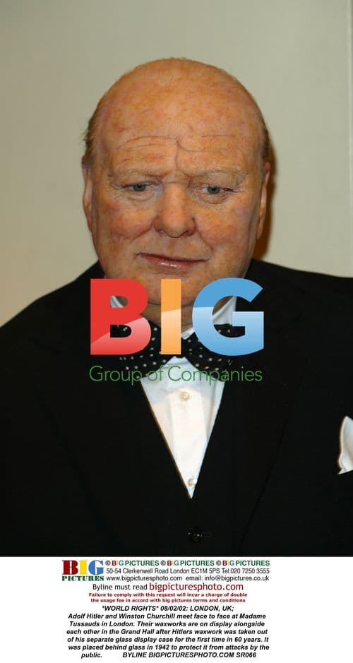 Adolf Hitler and Winston Churchill wax figures at Madame Tussauds