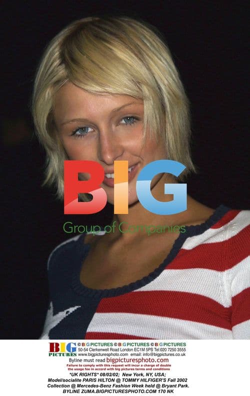 Paris Hilton at Tommy Hilfiger's Fall 2002 Fashion Show