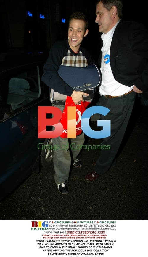 Will Young Arrives at Hotel After Winning Pop Idols 2002