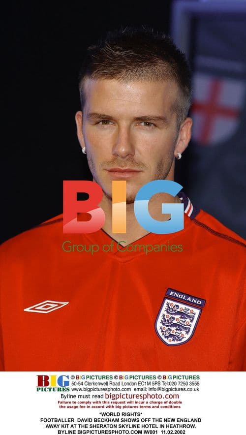 David Beckham shows off new England away kit