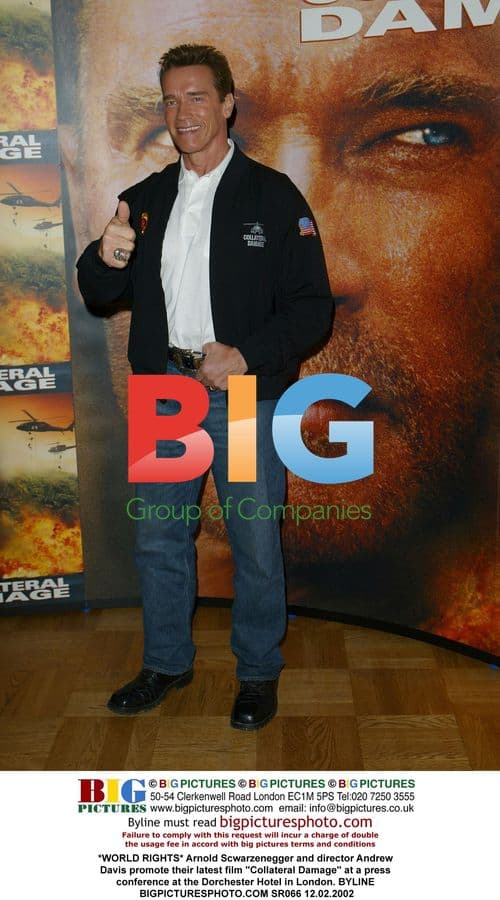 Arnold Schwarzenegger and Andrew Davis Promote "Collateral Damage"