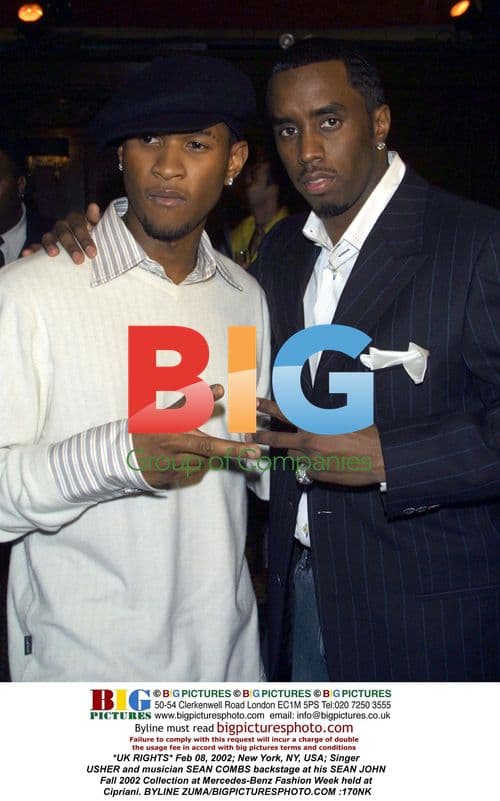 Usher and Sean Combs backstage at SEAN JOHN show