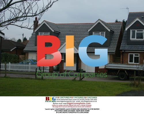 Jack Ryder and Kym Marsh Outside New Home