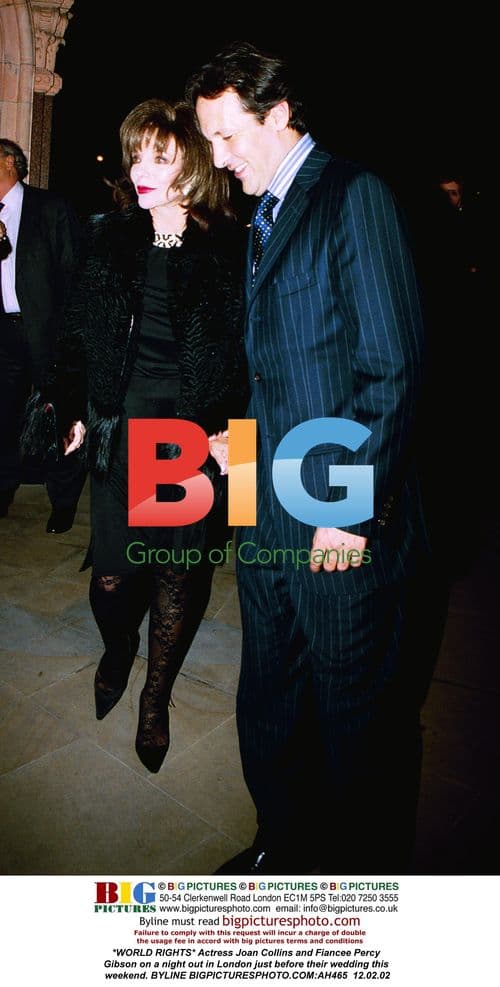Joan Collins and Percy Gibson out in London