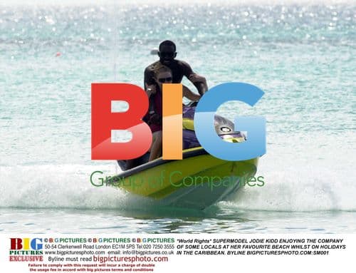 Supermodel Jodie Kidd enjoys Caribbean beach