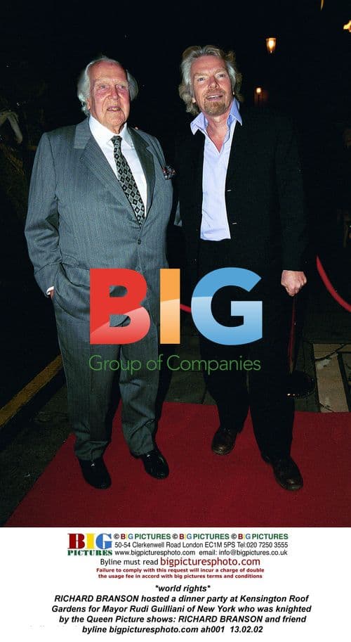 Branson hosts dinner for knighted NYC mayor