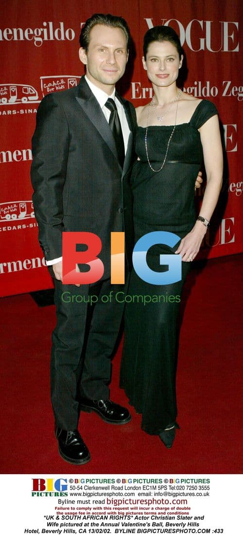 Christian Slater and Wife at Valentine's Ball