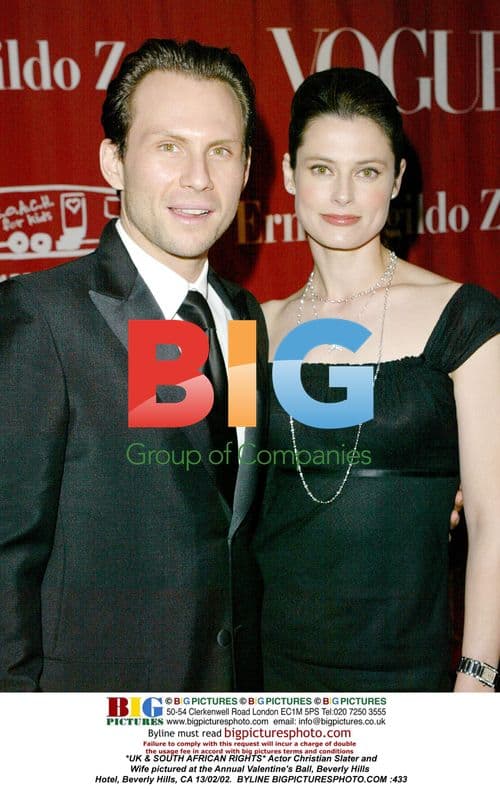 Christian Slater and Wife at Valentine's Ball