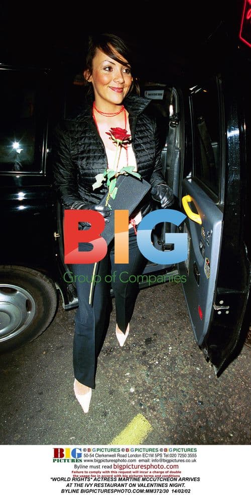 Martine McCutcheon arrives at The Ivy on Valentine's Night