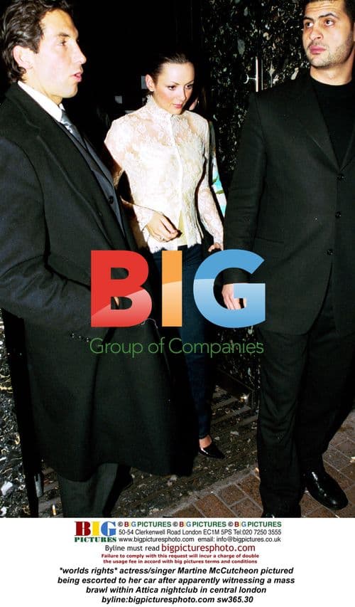 Martine McCutcheon Escorted After Nightclub Incident