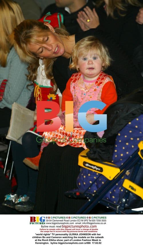 Ulrika Johnson and kids at London Fashion Week