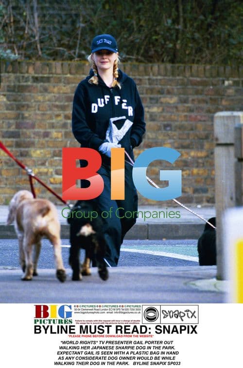 Gail Porter out walking her dog