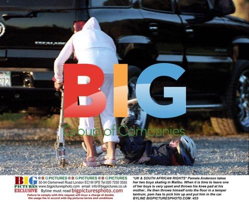 Pamela Anderson with Sons Skating in Malibu