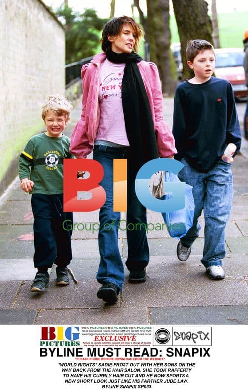 Sadie Frost Out with Sons After Haircut