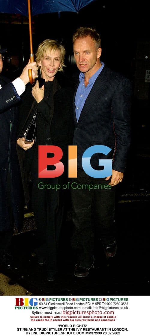STING AND TRUDI STYLER AT THE IVY RESTAURANT