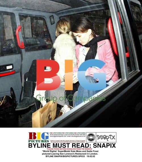 SuperModel Kate Moss and Sadie Frost in London