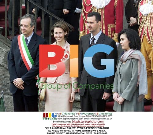 Syria's President Bashar El Assad in Rome with Wife Asma