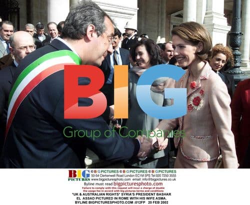 Bashar El Assad and wife Asma in Rome, 2002