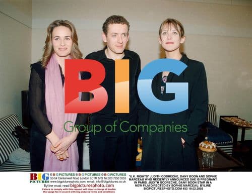 Actors Judith Godreche, Dany Boon and Sophie Marceau in Paris